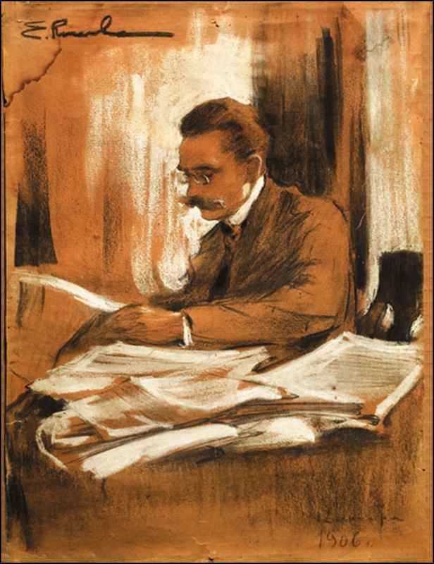 Портрет Андрея Петровича Киселёва работы его дочери Елены Андреевны Киселёвой.